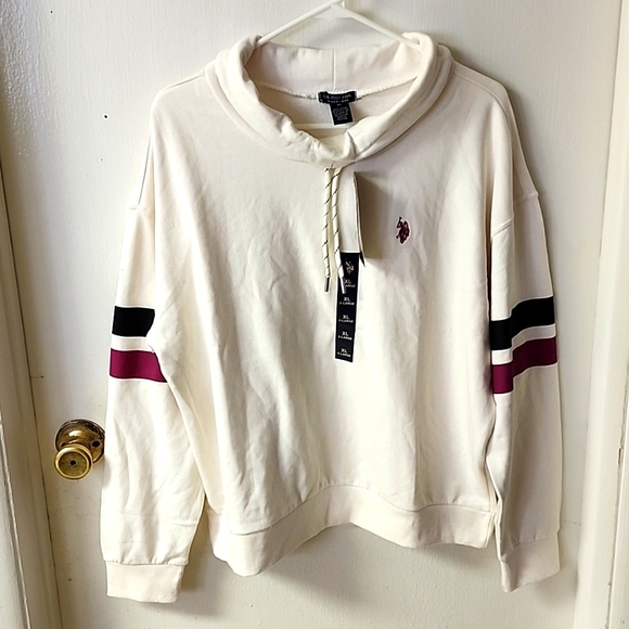 U.S. Polo Assn. Tops - U.S. POLO ASSN. White Sweatshirt Logo